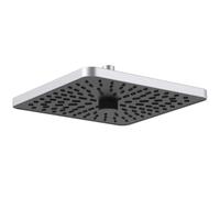 Ideal Standard Idealrain Alu+ Soffione doccia, con due tipi di getto tramite deviatore rotante, soffione doccia a risparmio idrico con ugelli EasyClean, design quadrato - Argento (260x260x82 mm)