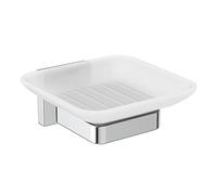 Ideal Standard - iIdeal Standard - IOM Square Portasapone per installazione a parete in vetro opaco, con supporto cromato