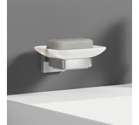 Ideal Standard - iIdeal Standard - IOM Square Portasapone per installazione a parete in vetro opaco, con supporto cromato