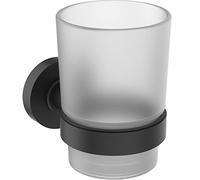 Ideal Standard - IOM Portaspazzolino per installazione a parete in vetro opaco, Nero Seta