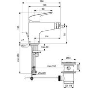 IDEAL STANDARD Miscelatore Bidet Monocomando B1718AA Ceraflex Cromato