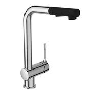 Ideal Standard CERALOOK rubinetto da cucina, orientabile, estraibile, BC178AA, CERALOOK cromo/nero [Rubinetti da Cucina]
