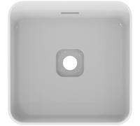 Ideal Standard Strada II Lavabo da appoggio quadrato T2963, senza foro per rubinetto, troppopieno, incl. set di fissaggio, 400x400 mm, Colorazione: Bianco con Ideal Plus
