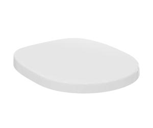 Ideal Standard Tempo Sedile WC, forma arrotondata, Sedile del water resistente, incluso set di cerniere per una facile installazione, in robusto duroplast - Bianco (220x270x25 mm)