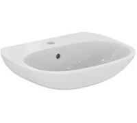 Ideal Standard - Tesi, Lavabo da 60cm per installazione a muro, Con foro centrale per la rubinetteria, Con foro troppopieno, Bianco