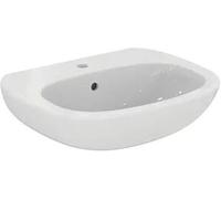 Ideal Standard - Tesi, Lavabo da 65cm per installazione a muro, Con foro centrale per la rubinetteria, Con foro troppopieno, Bianco