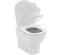 Ideal Standard - Tesi, WC a terra filo parete universale Aquablade, Copriwater sottile con chiusura rallentata, Bianco seta