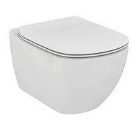 Ideal Standard - Tesi, WC sospeso Aquablade con fissaggi nascosti, Copriwater sottile con chiusura rallentata, Bianco