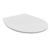 Ideal Standard Tirso Universal sedile per WC in forma ovale - Bianco | Sedile per WC universale con chiusura automatica (SoftClose) e cerniere in acciaio inossidabile, E252901