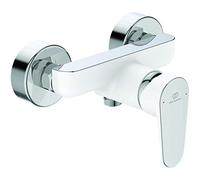Ideal Standard -Tyria Miscelatore monocomando esterno doccia a parete, Cromato e bianco, Raccordi ad S, Limitatore della temperatura