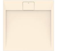 Ideal Standard - Ultra Flat S i.life, Piatto doccia quadrato 80x80 in resina, Piletta con scarico nascosto, Finitura opaca effetto pietra, Sabbia