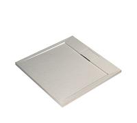 Ideal Standard - Ultra Flat S i.life, Piatto doccia quadrato 80x80 in resina, Piletta con scarico nascosto, Finitura opaca effetto pietra, Sabbia