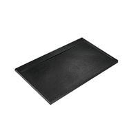 Ideal Standard - Ultra Flat S i.life, Piatto doccia rettangolare 170x70 in resina, Piletta di scarico lato lungo, Finitura opaca effetto pietra, Nero