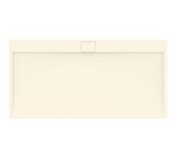 Ideal Standard - Ultra Flat S i.life, Piatto doccia rettangolare 200x100 in resina, Piletta di scarico lato lungo, Finitura opaca effetto pietra, Sabbia