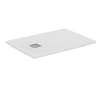 Ideal Standard - Ultra Flat S+, Piatto doccia rettangolare ultrasottile in resina effetto pietra, 100x70cm, Ideal Solid, Scarico lato corto, Bianco