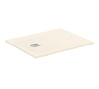 Ideal Standard - Ultra Flat S+, Piatto doccia rettangolare ultrasottile in resina effetto pietra, 100x80cm, Ideal Solid, Scarico lato corto, Sabbia