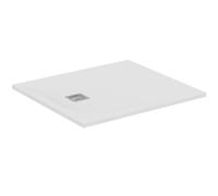 Ideal Standard - Ultra Flat S+, Piatto doccia rettangolare ultrasottile in resina effetto pietra, 100x90cm, Ideal Solid, Scarico lato corto, Bianco