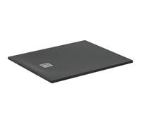 Ideal Standard - Ultra Flat S+, Piatto doccia rettangolare ultrasottile in resina effetto pietra, 120x100cm, Ideal Solid, Scarico lato corto, Nero