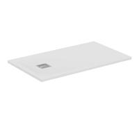 Ideal Standard - Ultra Flat S+, Piatto doccia rettangolare ultrasottile in resina effetto pietra, 120x70cm, Ideal Solid, Scarico lato corto, Bianco