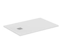 Ideal Standard - Ultra Flat S+, Piatto doccia rettangolare ultrasottile in resina effetto pietra, 120x80cm, Ideal Solid, Scarico lato corto, Bianco