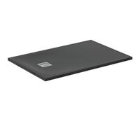 Ideal Standard - Ultra Flat S+, Piatto doccia rettangolare ultrasottile in resina effetto pietra, 120x80cm, Ideal Solid, Scarico lato corto, Nero