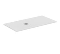 Ideal Standard - Ultra Flat S+, Piatto doccia rettangolare ultrasottile in resina effetto pietra, 140x70cm, Ideal Solid, Scarico lato corto, Bianco