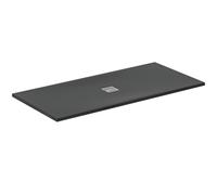 Ideal Standard - Ultra Flat S+, Piatto doccia rettangolare ultrasottile in resina effetto pietra, 170x80cm, Ideal Solid, Scarico centrale, Nero