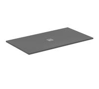 Ideal Standard - Ultra Flat S+, Piatto doccia rettangolare ultrasottile in resina effetto pietra, 180x100cm, Ideal Solid, Scarico centrale, Grigio cemento
