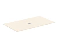 Ideal Standard - Ultra Flat S+, Piatto doccia rettangolare ultrasottile in resina effetto pietra, 180x100cm, Ideal Solid, Scarico centrale, Sabbia
