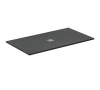 Ideal Standard - Ultra Flat S+, Piatto doccia rettangolare ultrasottile in resina effetto pietra, 180x100cm, Ideal Solid, Scarico centrale, Nero