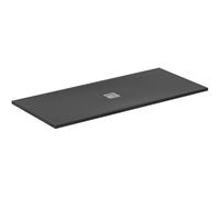 Ideal Standard - Ultra Flat S+, Piatto doccia rettangolare ultrasottile in resina effetto pietra, 180x80cm, Ideal Solid, Scarico centrale, Nero