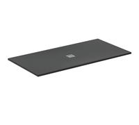 Ideal Standard - Ultra Flat S+, Piatto doccia rettangolare ultrasottile in resina effetto pietra, 200x100cm, Ideal Solid, Scarico centrale, Nero