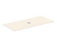 Ideal Standard - Ultra Flat S+, Piatto doccia rettangolare ultrasottile in resina effetto pietra, 200x90cm, Ideal Solid, Scarico centrale, Sabbia