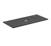 Ideal Standard - Ultra Flat S+, Piatto doccia rettangolare ultrasottile in resina effetto pietra, 200x90cm, Ideal Solid, Scarico centrale, Nero