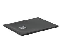 Ideal Standard - Ultra Flat S+, Piatto doccia rettangolare ultrasottile in resina effetto pietra, 90x70cm, Ideal Solid, Scarico lato corto, Nero
