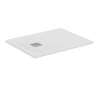 Ideal Standard - Ultra Flat S+, Piatto doccia rettangolare ultrasottile in resina effetto pietra, 90x70cm, Ideal Solid, Scarico lato corto, Bianco
