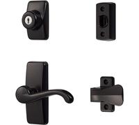 Ideales Sicherheitsgriff-Set mit Riegel und Schl sselriegel, Fliegengitter-T rgriff, Sturmt rgriff, Schwarz