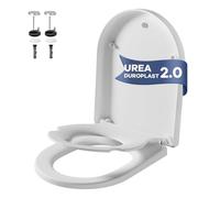 IDEALHOUSE Copriwater con abbassamento automatico, sedile WC con chiusura rapida, per bambini, facile da montare, coperchio rimovibile in termoindurente infrangibile, colore bianco, forma a D con