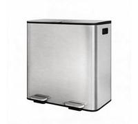 IDEALHOUSE Pattumiera da cucina in acciaio inox, a 2 scomparti, 80 l, con | Coperchio soft-close, funzione di apertura, filtro antiodore integrato, robusto e facile da pulire.