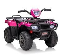 IDEALHOUSE Quad elettrico per bambini da 12 V, con doppio motore e LED | ATV per bambini con 2 motori da 30 W, avanti/indietro, 2 modalità di guida, musica, USB e faro LED a partire dai 3 anni