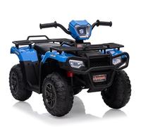 IDEALHOUSE Quad elettrico per bambini da 12 V, con doppio motore e LED | ATV per bambini con 2 motori da 30 W, avanti/indietro, 2 modalità di guida, musica, USB e faro LED a partire dai 3 anni