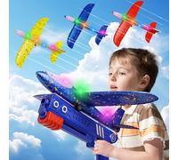 ideallife Aeroplano Giocattolo Bambini, Giocattoli Lanciatore Aereo Polistirolo per Bambini, Regalo Natale Aereo Giocattolo, LED Aeroplano Schiuma, All'aperto Regali per Ragazzi e Ragazze 3-10 Anni