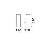 Ideallux Ideal Lux applique da esterno Gun alluminio antracite, Ø 11 cm, up/down Ideallux