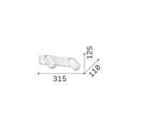 Ideallux Ideal Lux fatto da parete Rudy Square, nero, 2 luci, metallo Ideallux