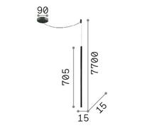 Ideallux Ideal Lux Lampada a sospensione a LED Filo in metallo nero, cavo lungo Ideallux