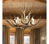 Ideallux Ideal Lux Lampadario Chalet, beige, resina sintetica, 8 luci Ideallux
