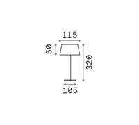 Ideallux Ideal Lux LED lampada da tavolo ricaricabile per esterni Pure, metallo 311685