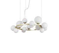 Ideallux Ideal Lux Perlage ciondolo ottone/bianco 14flg Ø 85 cm Ideallux