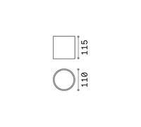 Ideallux Ideal Lux plafoniera Gun, marrone caffè, alluminio, IP44, GU10 Ideallux