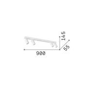 Ideallux Ideal Lux Profilo, faretto da soffitto, nero, 4 luci, metallo Ideallux